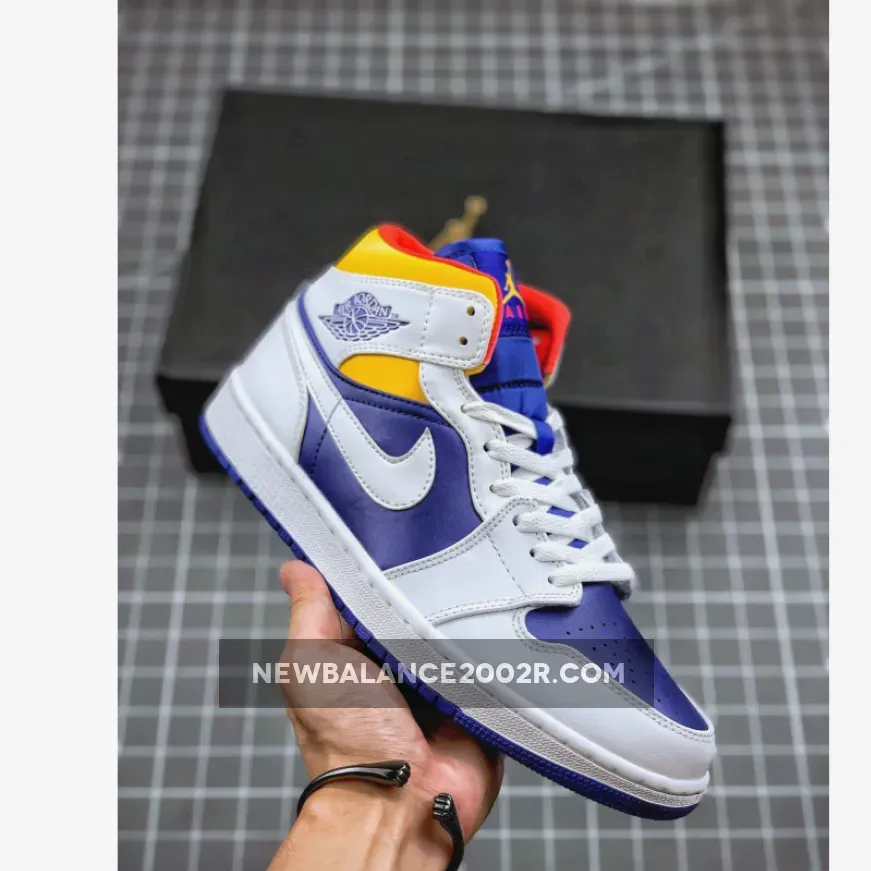 Air Jordan 1 Mid Royal Blue - Air Jordan 1 Mid White/Deep Royal Blue/Track Red/Laser Orange 554724-131