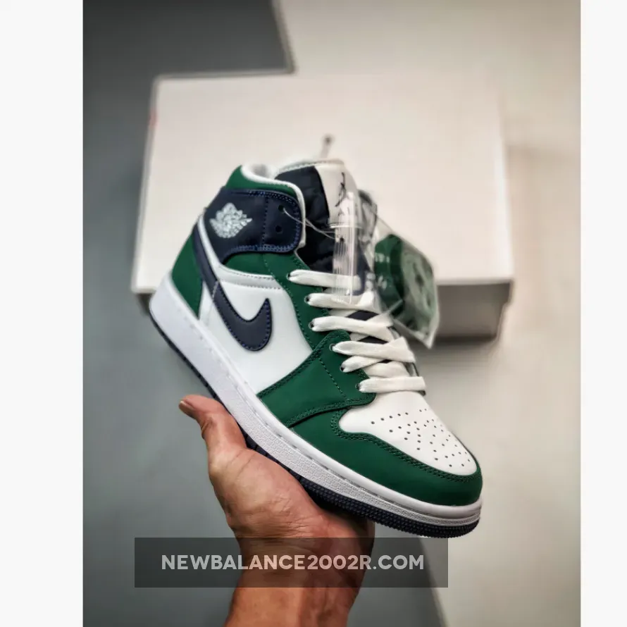 Air Jordan 1 Mid "Seahawks" Noble Green/Midnight Navy-White