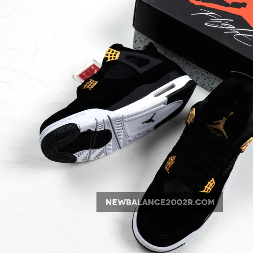 Air Jordan 4 'Royalty' Black/Metallic Gold-White - Gold Air Jordan 4 308497-032