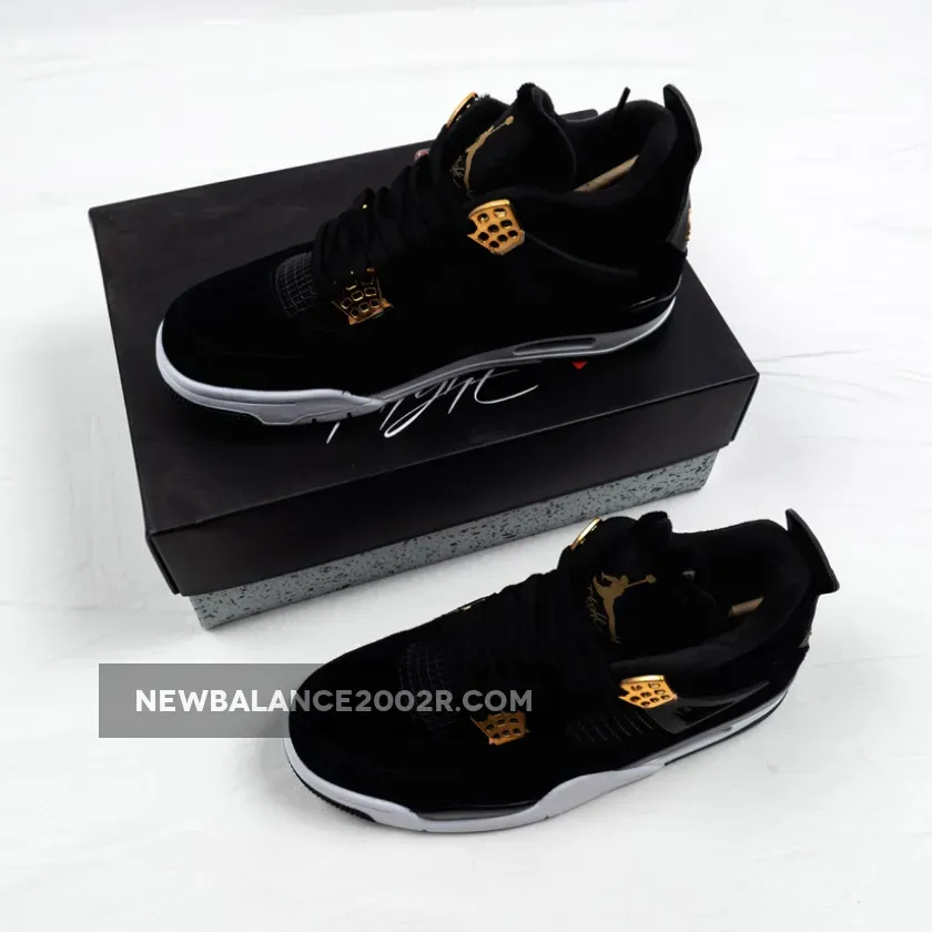 Air Jordan 4 'Royalty' Black/Metallic Gold-White - Gold Air Jordan 4 308497-032