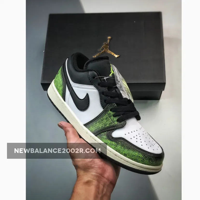Air Jordan 1 Low 'Wear-Away' Black Green | jordan 1 mids sesame