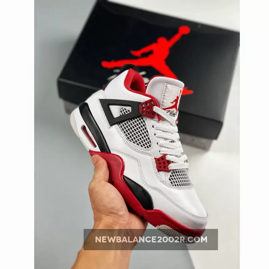 Air Jordan 4 'Fire Red' White/Fire Red-Black-Tech Grey / air jordan 4 goat