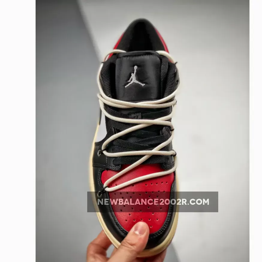 jordan low black red white