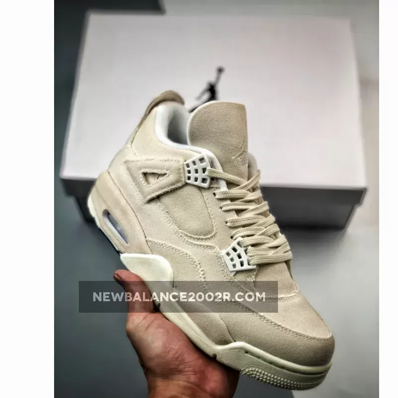Air Jordan 4 'Canvas' Sail/Cement Grey-Fire Red DQ4909-100 #jordan blank canvas