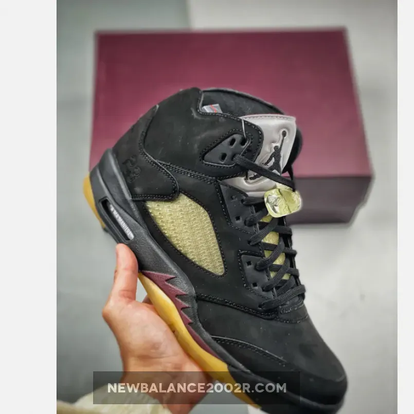 A Ma Maniére x Air Jordan 5 Black/Burgundy Crush-Black-Pale Ivory
