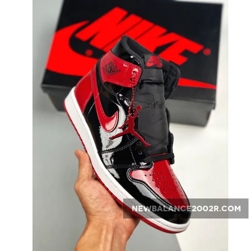 Air Jordan 1 High OG "Bred Patent" Black/White-Varsity Red