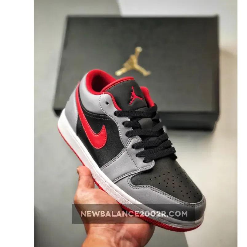 Air Jordan 1 Low Black/Cement Grey-Fire Red