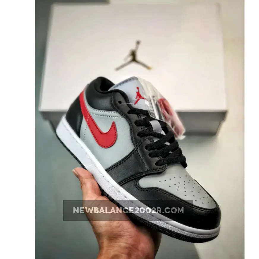 Air Jordan 1 Low Black Grey Fire Red