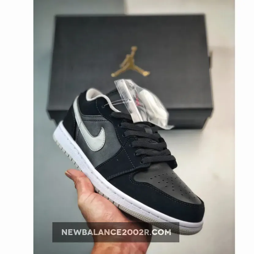 Air Jordan 1 Low Black/University Red-Cement Grey