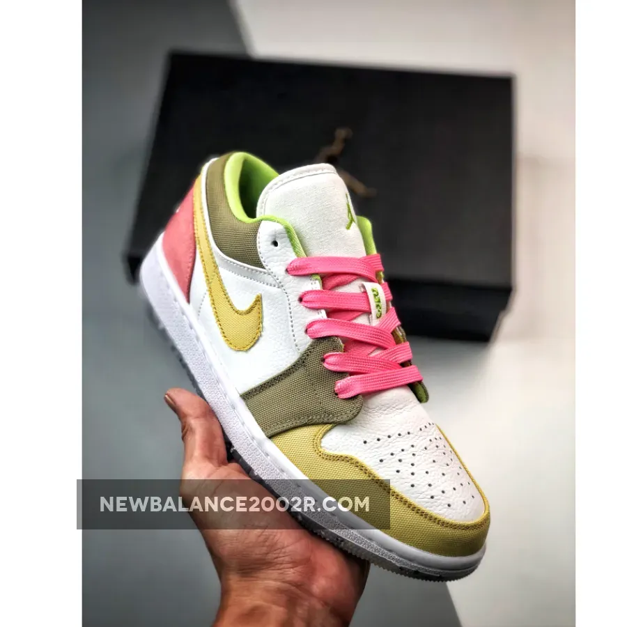 Air Jordan 1 Low GS Recycled White/Tan-Pink
