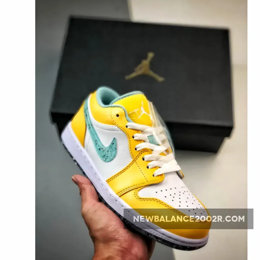 Air Jordan 1 Low Recycled Grind Citron Pulse/Glacier Ice-White