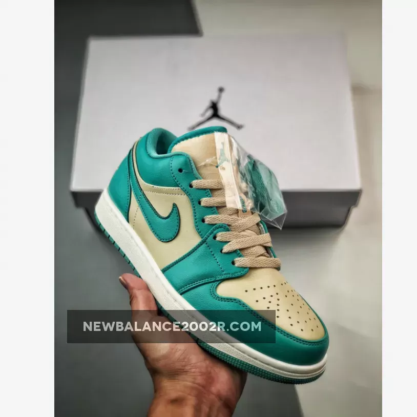 Air Jordan 1 Low Tropical Teal Green/Sandy Beige