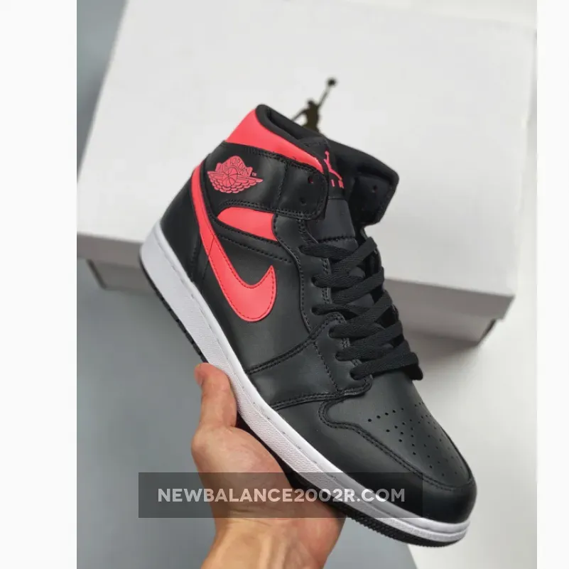 Air Jordan 1 Mid Black/Siren Red/White
