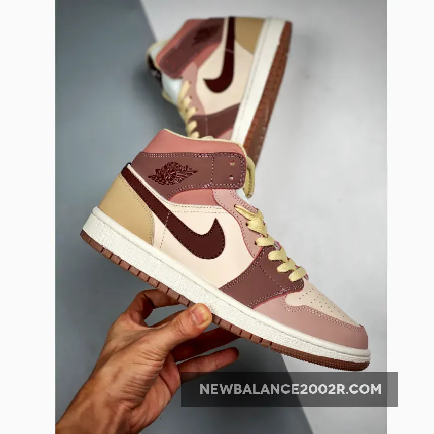 Air Jordan 1 Mid Brown/Tan-Pink Air Jordan 1 Mid Brown/Tan-Pink