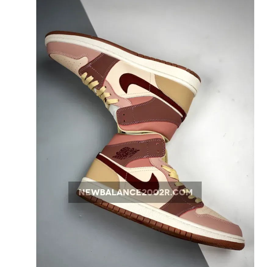 Air Jordan 1 Mid Brown/Tan-Pink Air Jordan 1 Mid Brown/Tan-Pink
