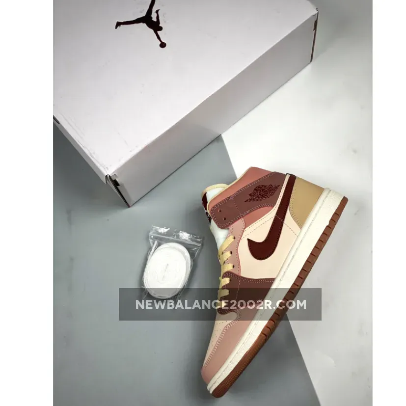 Air Jordan 1 Mid Brown/Tan-Pink Air Jordan 1 Mid Brown/Tan-Pink