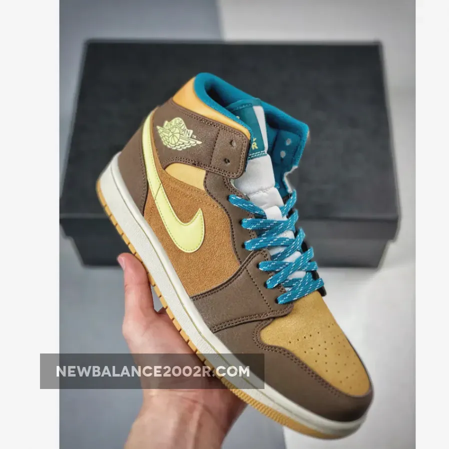 Air Jordan 1 Mid Cacao Wow/Luminous Green-Geode Teal