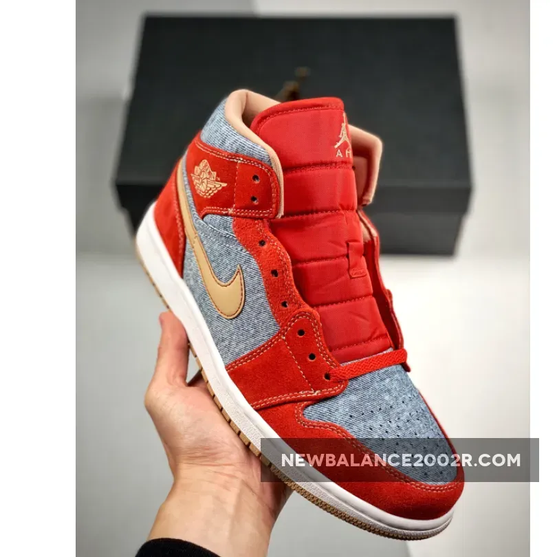 Air Jordan 1 Mid "Denim Red"