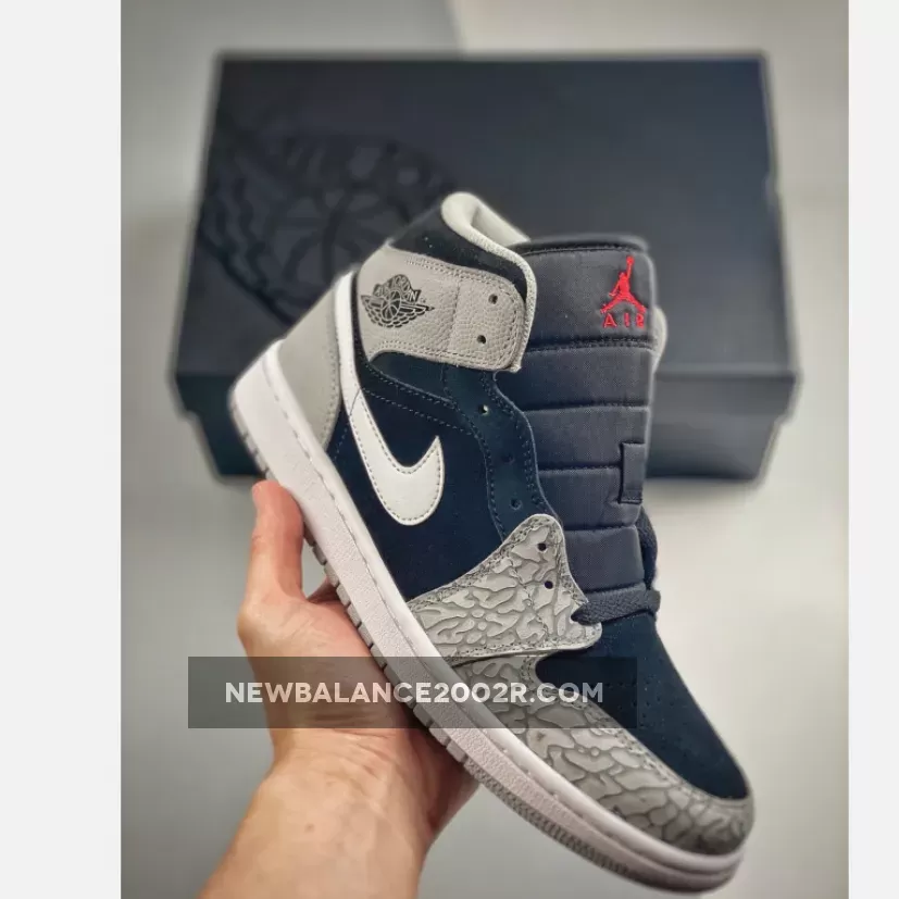 Air Jordan 1 Mid "Elephant Print" Black Grey