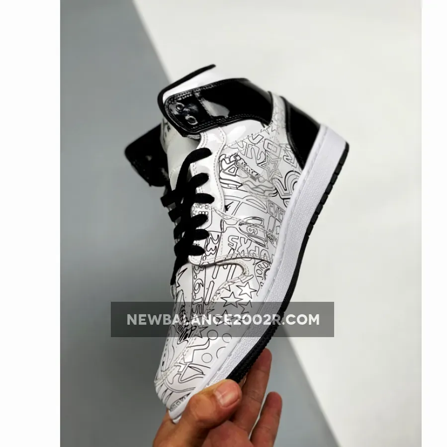 Air Jordan 1 Mid Gs 'Diy' AJ1 White/White/Black-Volt Air Jordan 1 Mid Gs 'Diy' AJ1 White/White/Black-Volt