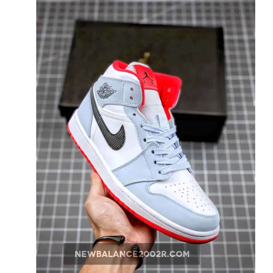 Air Jordan 1 Mid Half Blue Polka Dot Swoosh