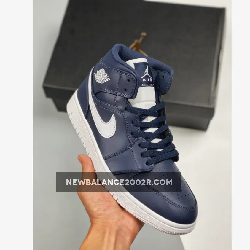 Air Jordan 1 Mid Obsidian/White-White