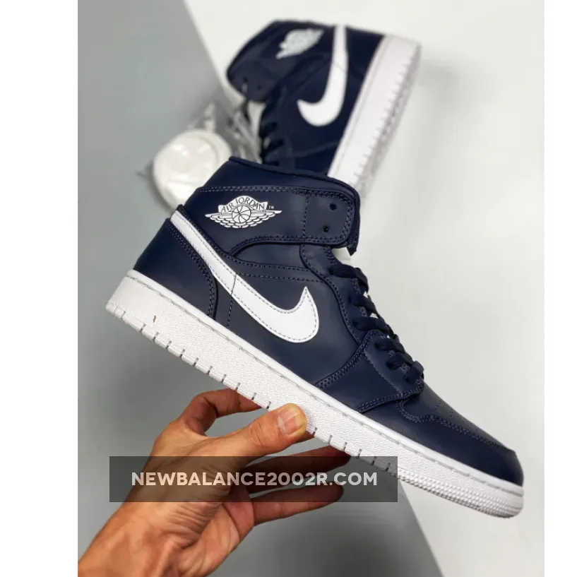 Air Jordan 1 Mid Obsidian/White-White Air Jordan 1 Mid Obsidian/White-White