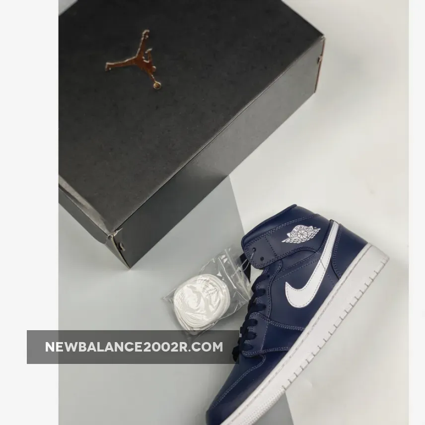 Air Jordan 1 Mid Obsidian/White-White Air Jordan 1 Mid Obsidian/White-White