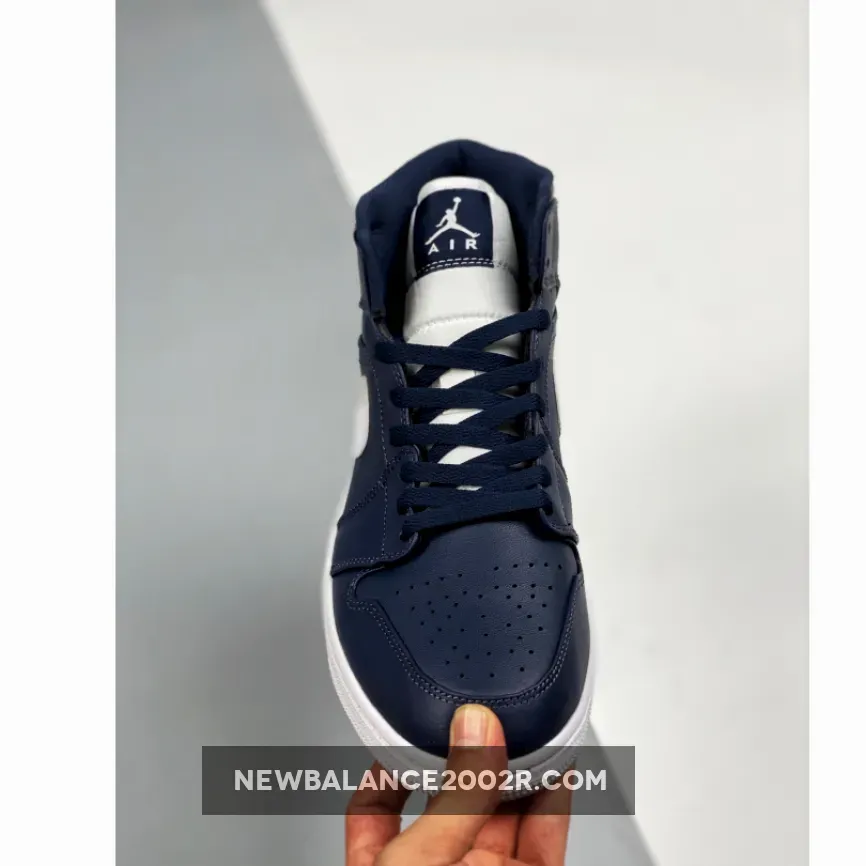 Air Jordan 1 Mid Obsidian/White-White Air Jordan 1 Mid Obsidian/White-White