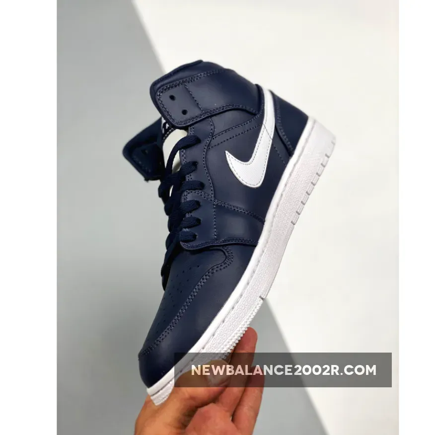 Air Jordan 1 Mid Obsidian/White-White Air Jordan 1 Mid Obsidian/White-White
