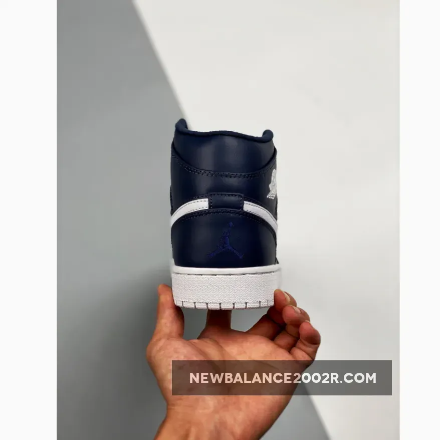 Air Jordan 1 Mid Obsidian/White-White Air Jordan 1 Mid Obsidian/White-White