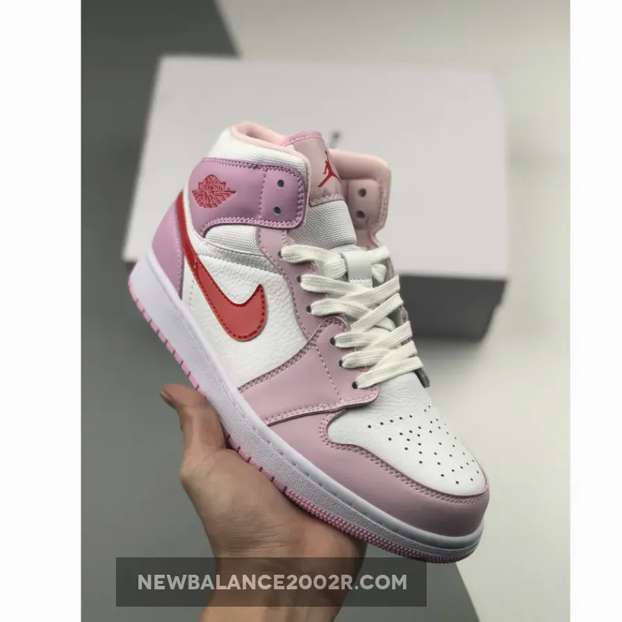 Air Jordan 1 Mid "Valentine’s Day" White/Pink-Red