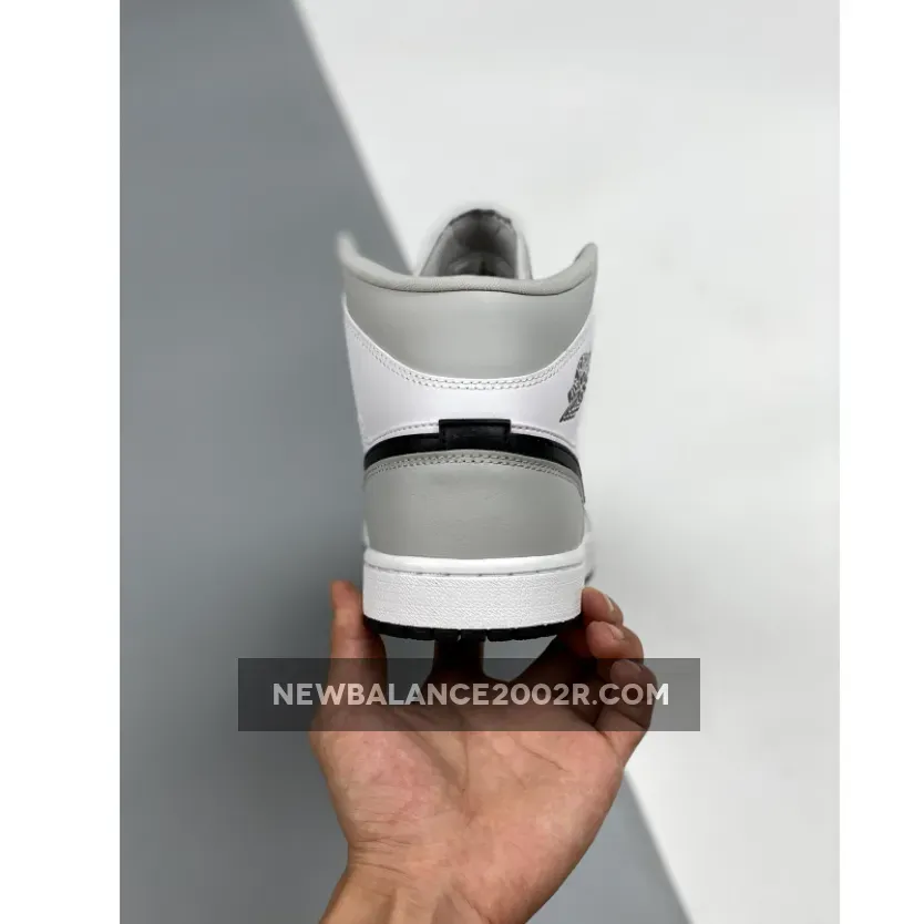 Air Jordan 1 Mid White/Light Smoke Grey-Black Air Jordan 1 Mid White/Light Smoke Grey-Black