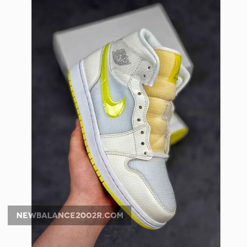 Air Jordan 1 Mid White Voltage Yellow