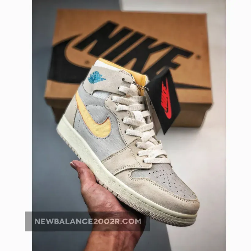 Air Jordan 1 Zoom CMFT Light Tan Yellow Blue