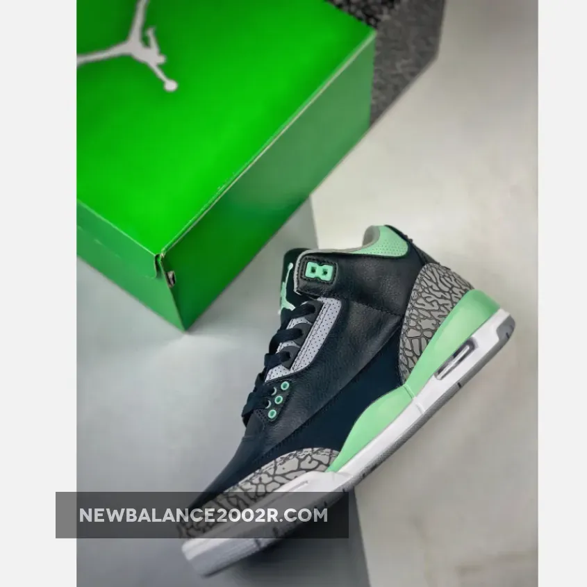 Air Jordan 3 Black/Green Glow-White Air Jordan 3 Black/Green Glow-White