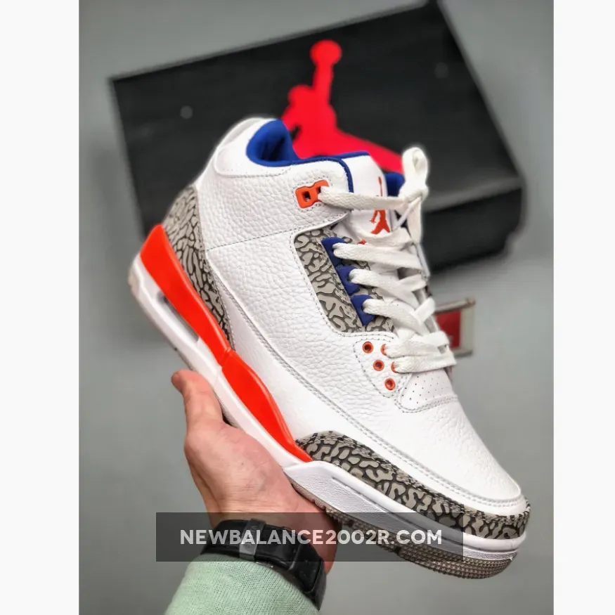 Air Jordan 3 Knicks White/Old Royal-University Orange-Tech Grey AJ3