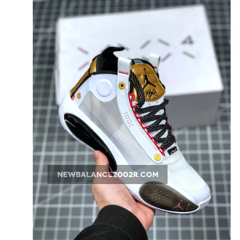 Air Jordan 34 White Gold Black