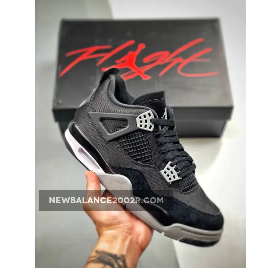 Air Jordan 4 "Black Canvas" Black/Grey-White-Fire Red