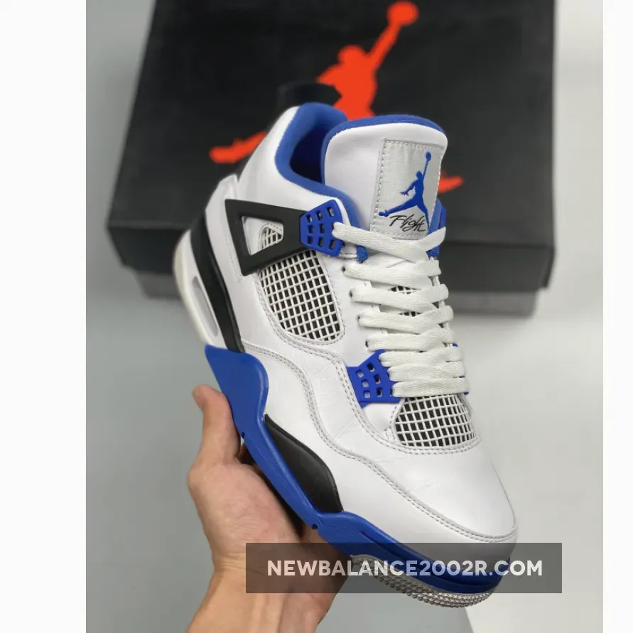 Air Jordan 4 "Motorsport" White/Game Royal-Black