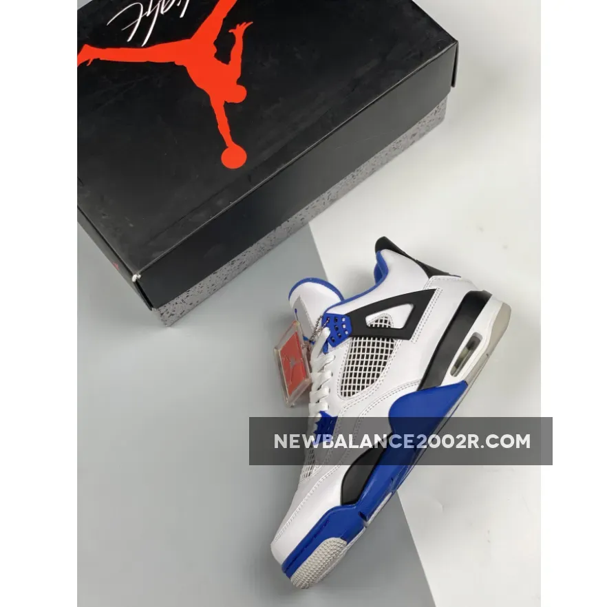 Air Jordan 4 "Motorsport" White/Game Royal-Black Air Jordan 4 "Motorsport" White/Game Royal-Black