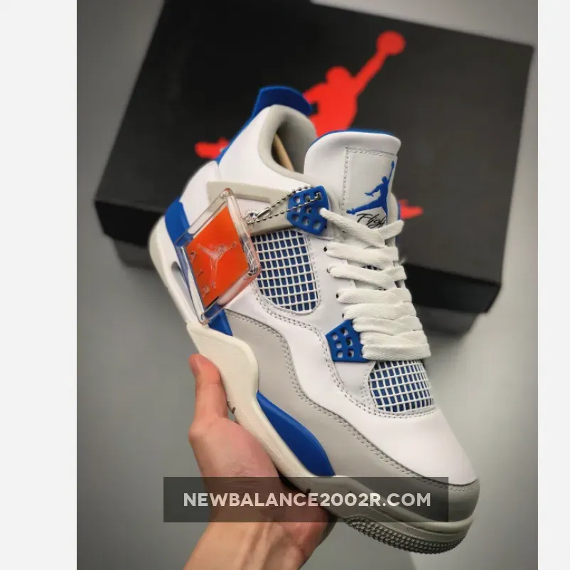 Air Jordan 4 OG White/Neutral Grey-Military Blue