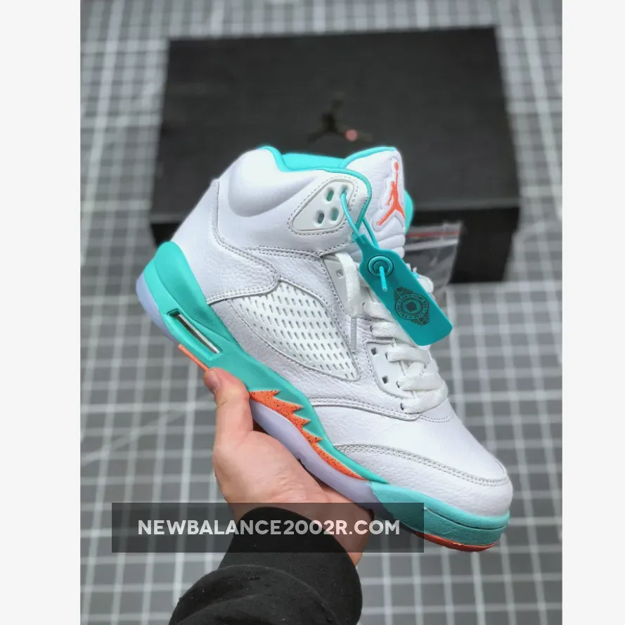 Air Jordan 5 Gs 'Light Aqua' AJ5 White/Crimson Pulse-Light