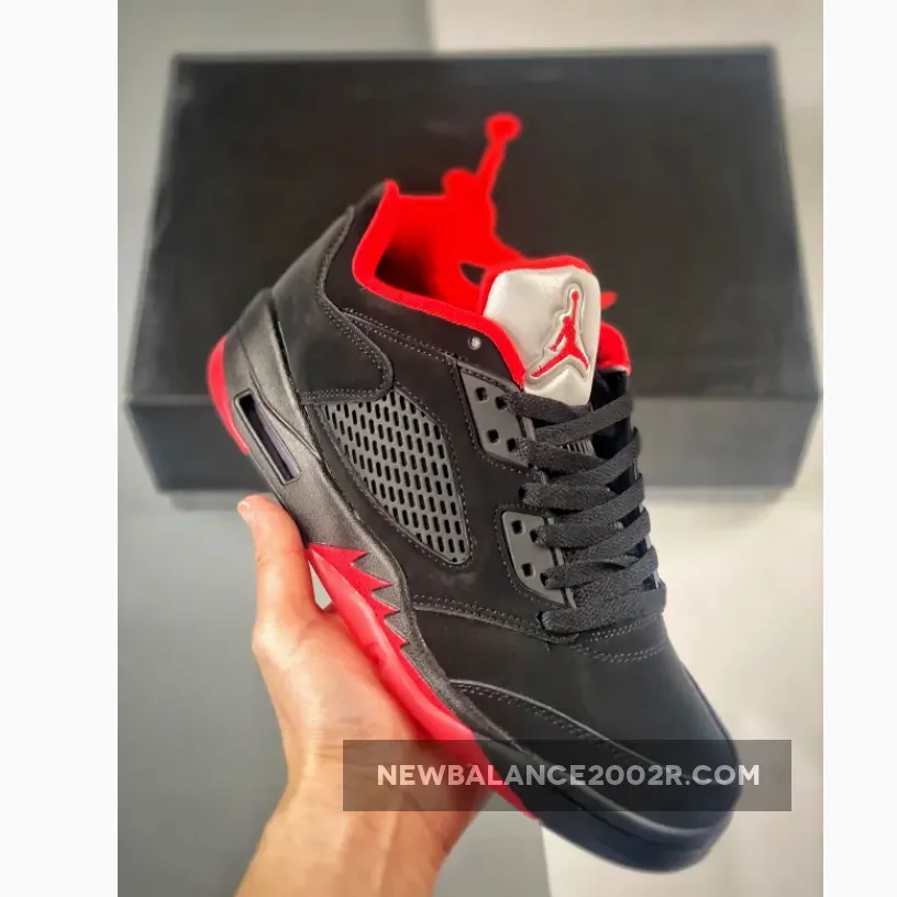 Air Jordan 5 Low "Alternate 90" Black/Gym Red-Metallic Hematite