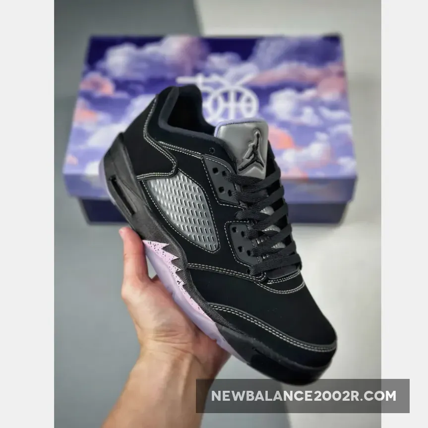 Air Jordan 5 Low Dongdan Black/White-Lilac Ice-Pink Rise