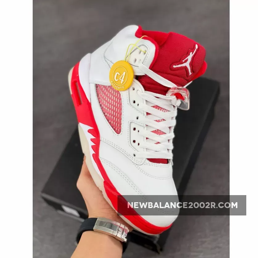 Air Jordan 5 White/Pink Foam-Gym Red