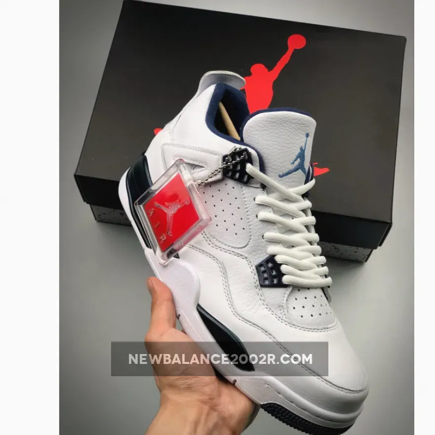 Air Jordanair Jordan 4 Retro Ls White/Legend Blue-Mdnght Navy AJ4