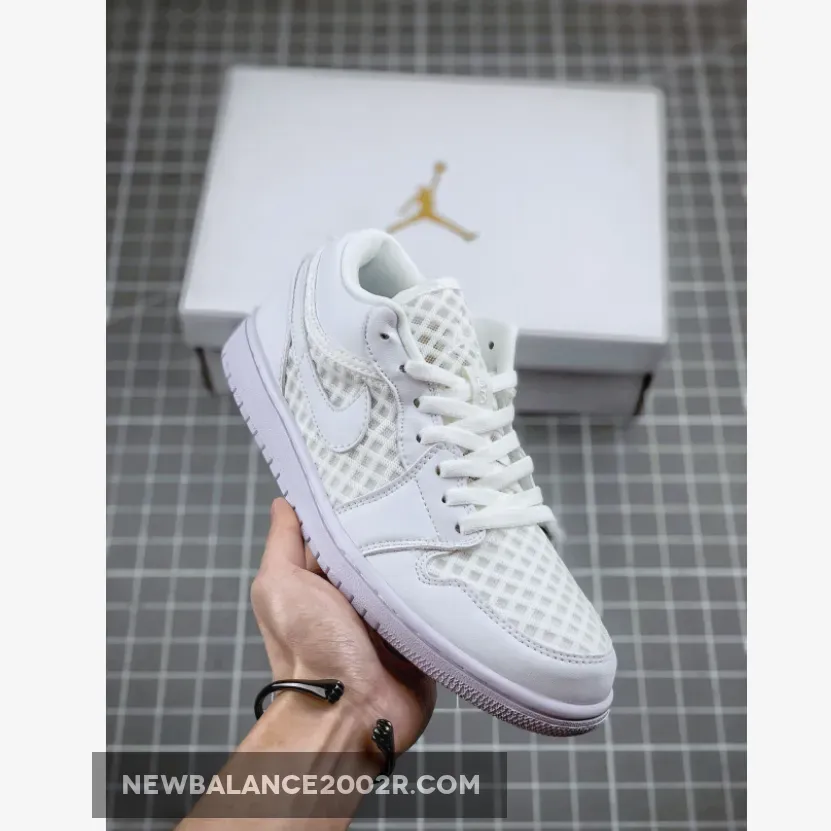 All White Air Jordan 1 Low Breathe