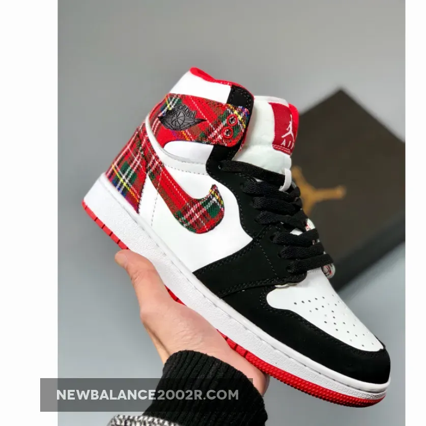 GS Air Jordan 1 Mid White Plaid