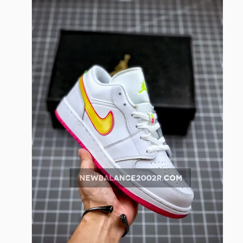 Jordan 1 Low GS White Yellow Pink WMNS